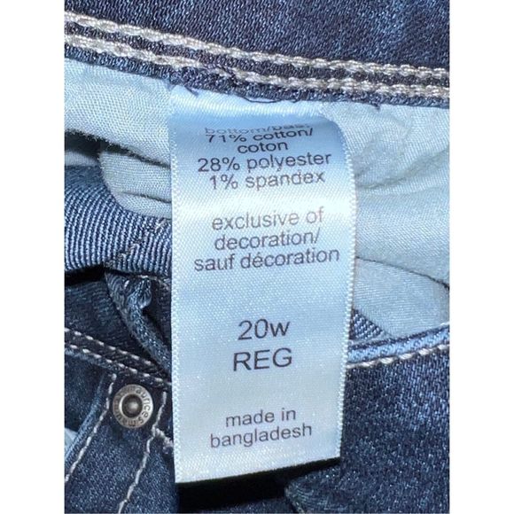 Plus Size Maurices Dark Wash High Rise Wide Leg Jeans Size 20 Regular 39x31 #17 - Picture 4 of 5